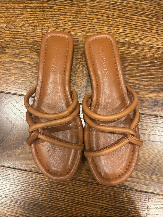 Madewell Shoes - Madewell Cognac Leather Knotted Slide Sandals